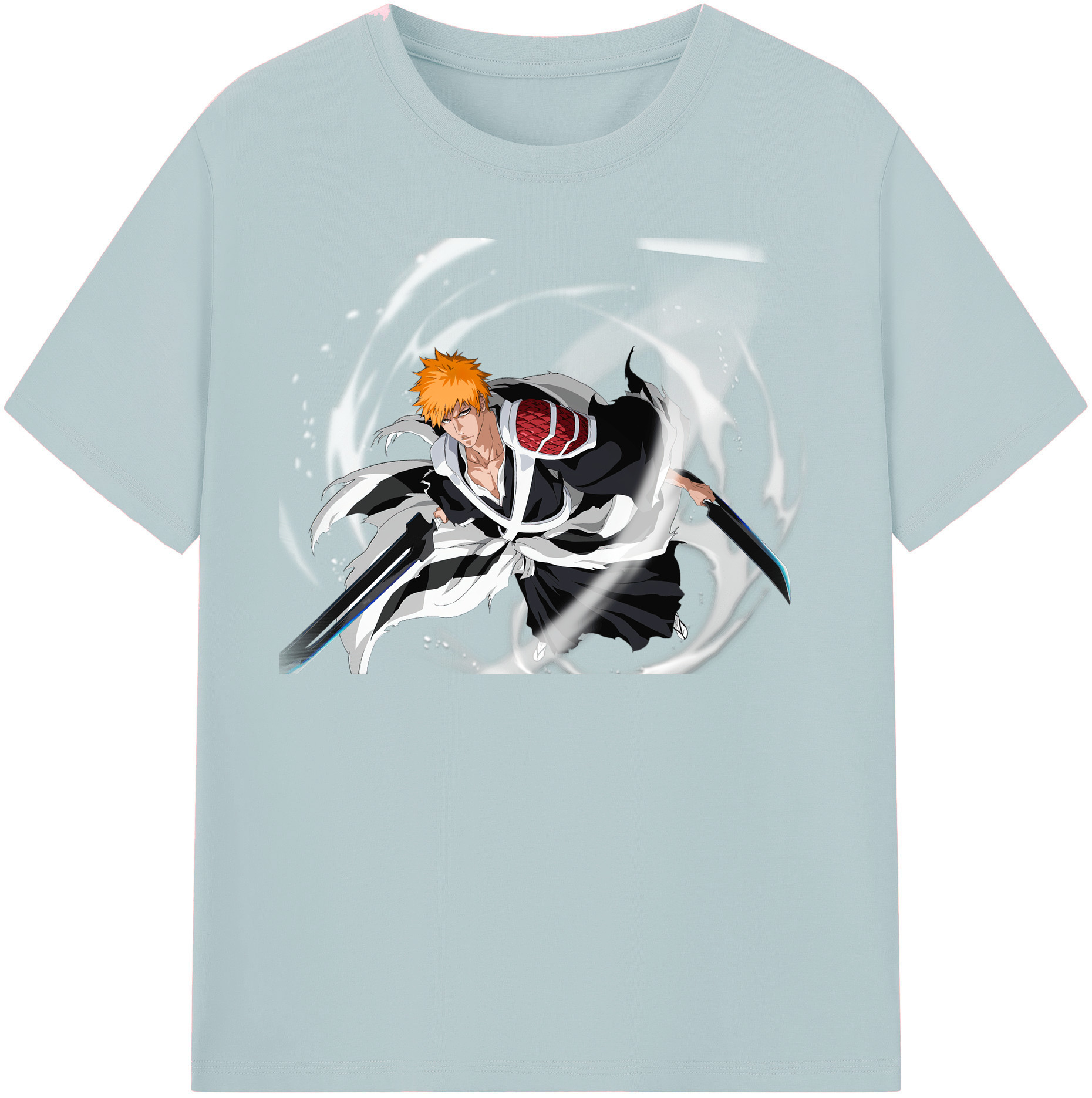 （画像用） ブリーチ 黒崎一護（くろさき いちご）BLEACH Kurosaki Ichigo 綿100％半袖Tシャツ（フロントプリント）